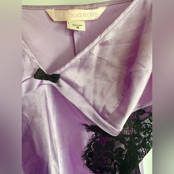 Victoria’s Secret Lavender Satin Lace Nightie Nightgown Vintage Lingerie  MEDIUM - Picture 3 of 6